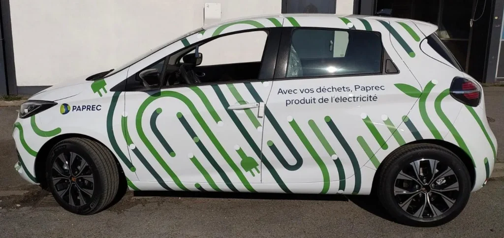 Photo Covering Renault ZOE Paprec - Côté
