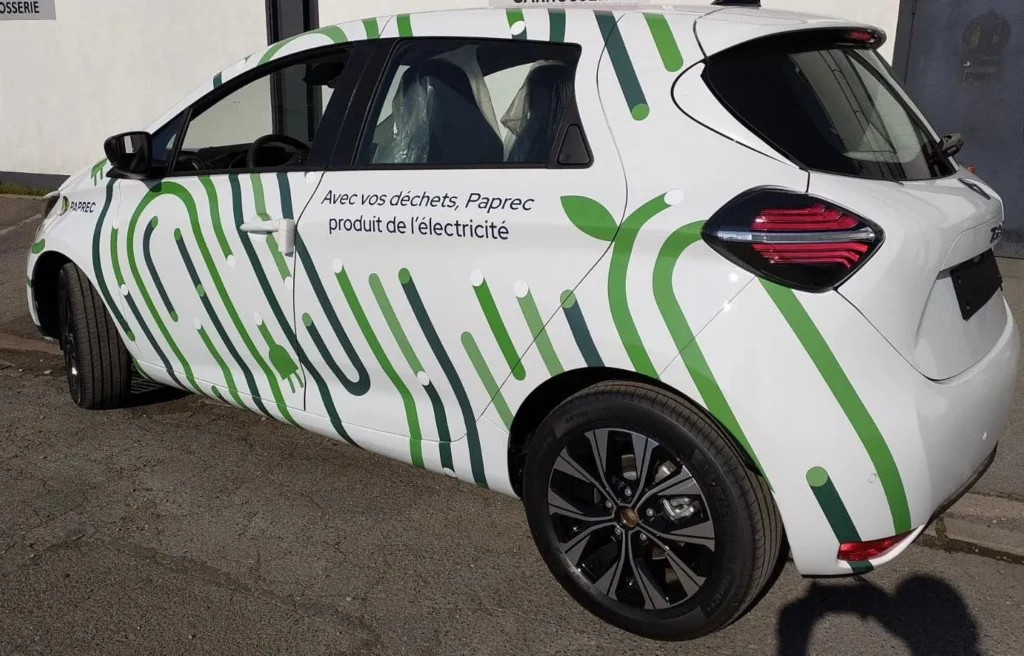 Photo Covering Renault ZOE Paprec - Côté