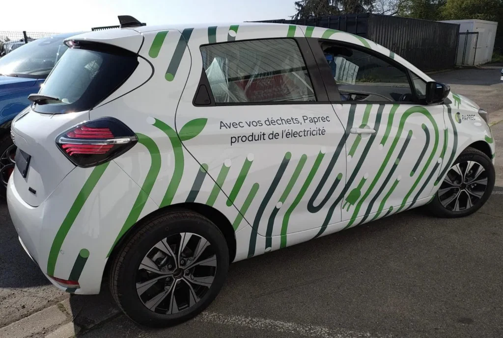 Photo Covering Renault ZOE Paprec - Côté